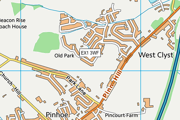 EX1 3WF map - OS VectorMap District (Ordnance Survey)
