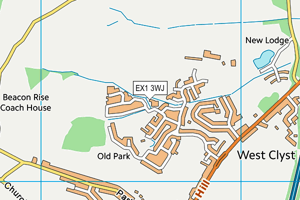 EX1 3WJ map - OS VectorMap District (Ordnance Survey)