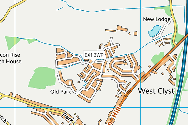 EX1 3WP map - OS VectorMap District (Ordnance Survey)