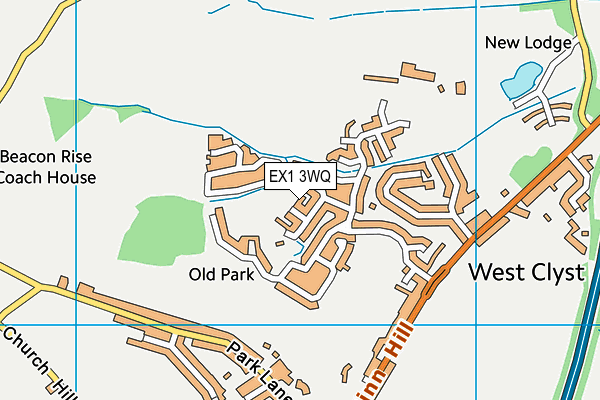 EX1 3WQ map - OS VectorMap District (Ordnance Survey)
