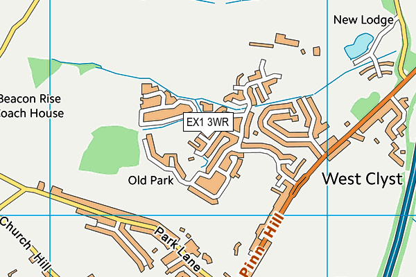 EX1 3WR map - OS VectorMap District (Ordnance Survey)