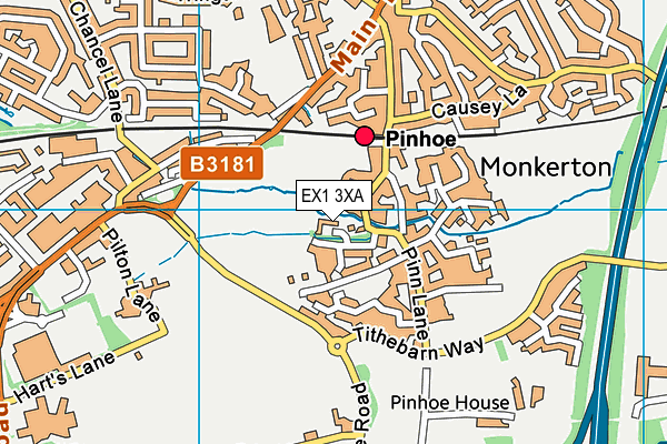 EX1 3XA map - OS VectorMap District (Ordnance Survey)