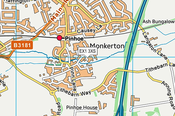 EX1 3XS map - OS VectorMap District (Ordnance Survey)