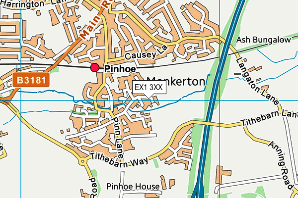 EX1 3XX map - OS VectorMap District (Ordnance Survey)