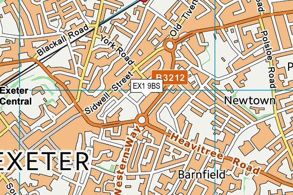 EX1 9BS map - OS VectorMap District (Ordnance Survey)