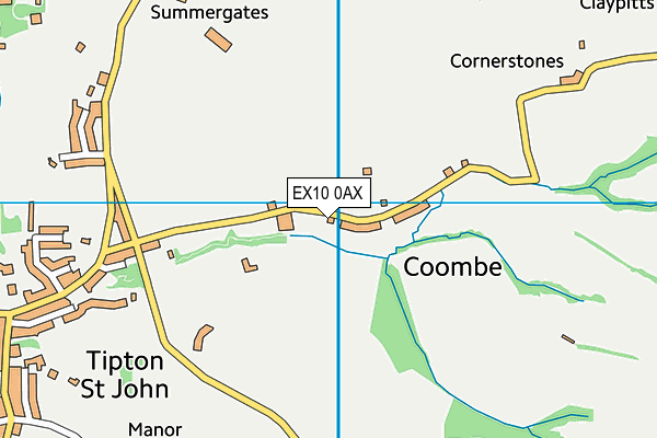 EX10 0AX map - OS VectorMap District (Ordnance Survey)