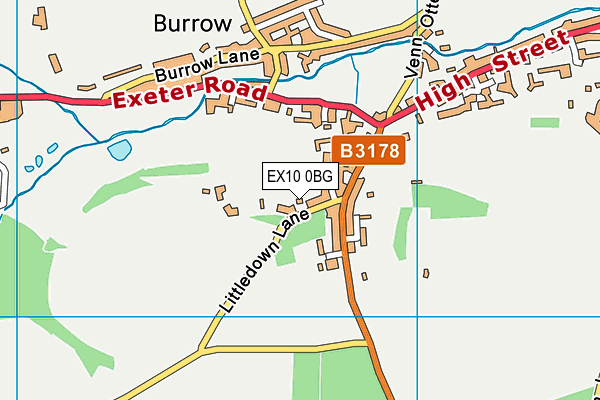 EX10 0BG map - OS VectorMap District (Ordnance Survey)