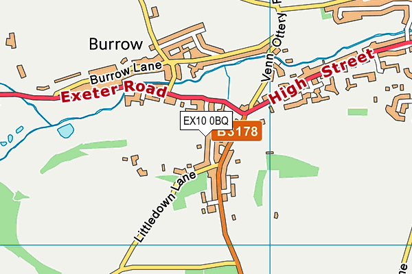 EX10 0BQ map - OS VectorMap District (Ordnance Survey)