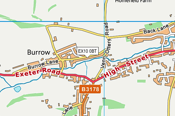 EX10 0BT map - OS VectorMap District (Ordnance Survey)