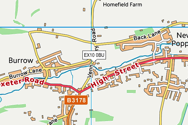 EX10 0BU map - OS VectorMap District (Ordnance Survey)