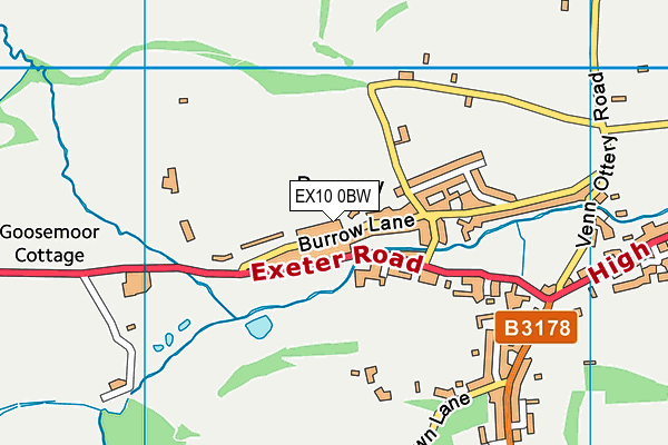 EX10 0BW map - OS VectorMap District (Ordnance Survey)