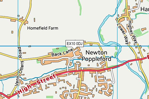 EX10 0DJ map - OS VectorMap District (Ordnance Survey)