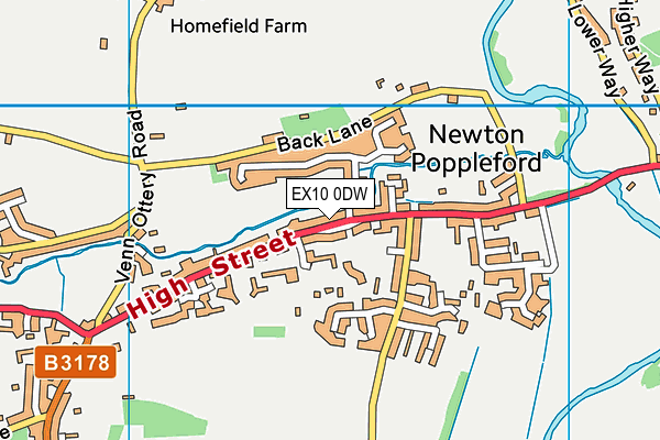 EX10 0DW map - OS VectorMap District (Ordnance Survey)