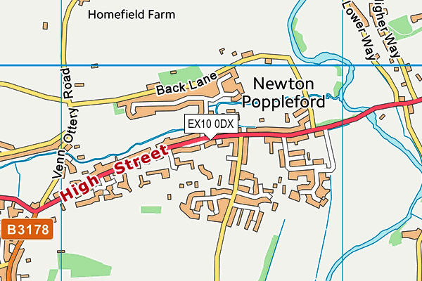 EX10 0DX map - OS VectorMap District (Ordnance Survey)