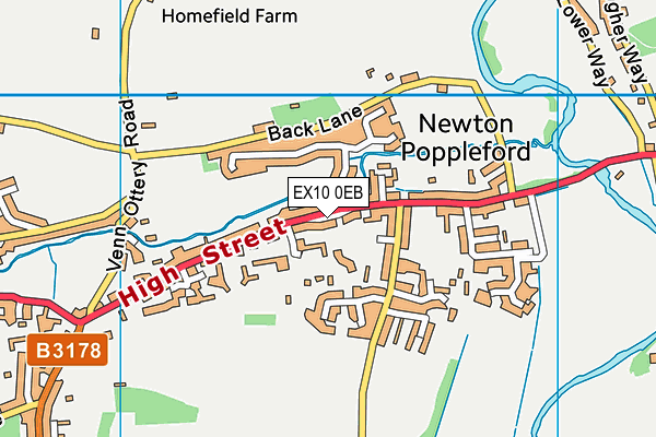 EX10 0EB map - OS VectorMap District (Ordnance Survey)