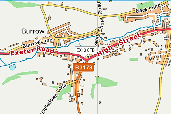 EX10 0FB map - OS VectorMap District (Ordnance Survey)