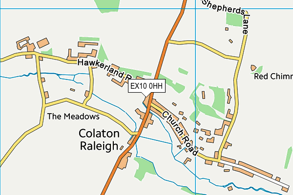 EX10 0HH map - OS VectorMap District (Ordnance Survey)