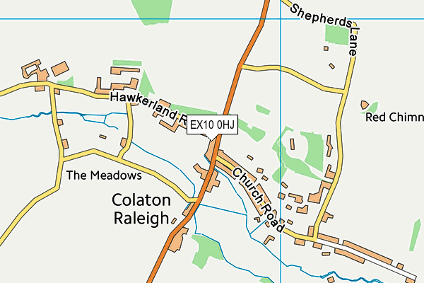 EX10 0HJ map - OS VectorMap District (Ordnance Survey)