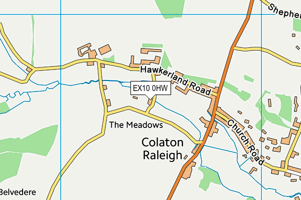 EX10 0HW map - OS VectorMap District (Ordnance Survey)