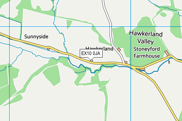 EX10 0JA map - OS VectorMap District (Ordnance Survey)