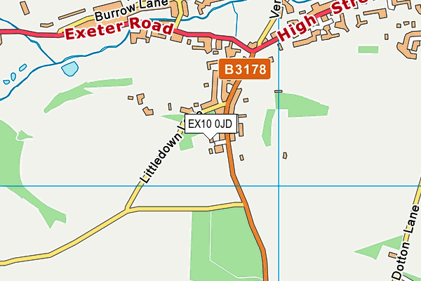 EX10 0JD map - OS VectorMap District (Ordnance Survey)