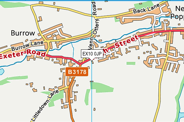 EX10 0JP map - OS VectorMap District (Ordnance Survey)