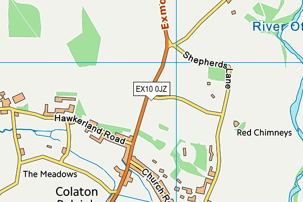 EX10 0JZ map - OS VectorMap District (Ordnance Survey)