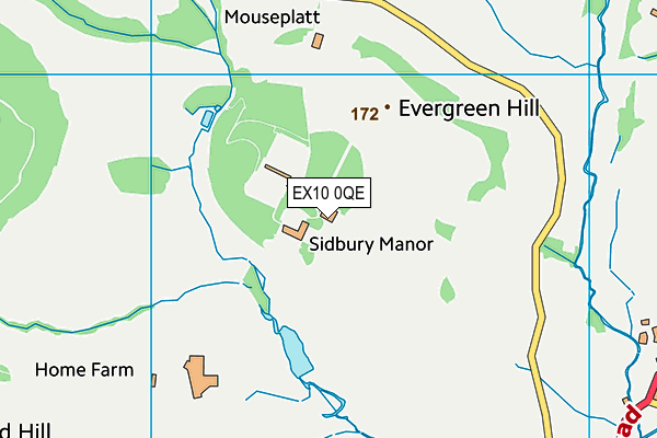 EX10 0QE map - OS VectorMap District (Ordnance Survey)