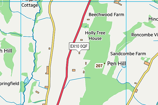 EX10 0QF map - OS VectorMap District (Ordnance Survey)