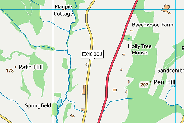 EX10 0QJ map - OS VectorMap District (Ordnance Survey)