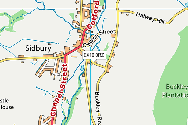 EX10 0RZ map - OS VectorMap District (Ordnance Survey)