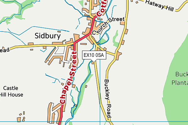 EX10 0SA map - OS VectorMap District (Ordnance Survey)