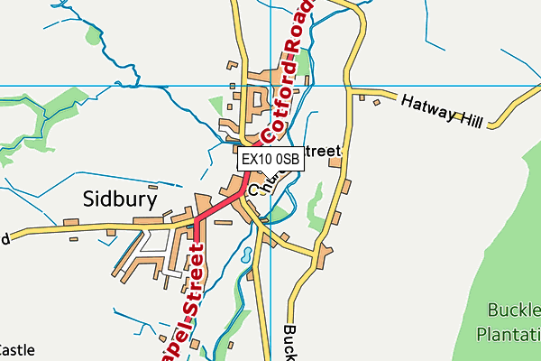 Sidbury C Of E Primary School map (EX10 0SB) - OS VectorMap District (Ordnance Survey)