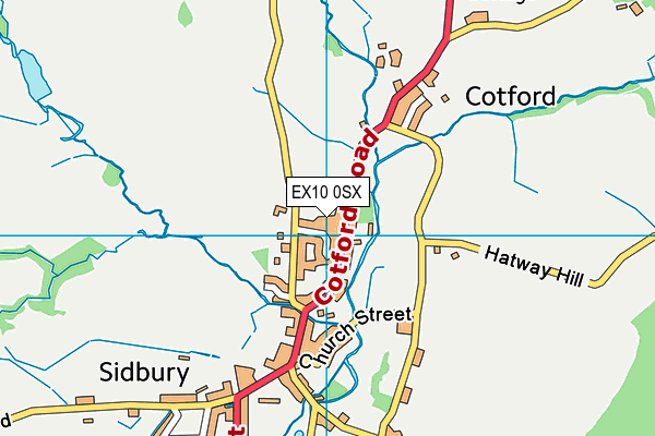 EX10 0SX map - OS VectorMap District (Ordnance Survey)