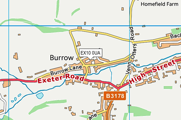 EX10 0UA map - OS VectorMap District (Ordnance Survey)