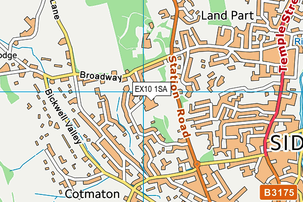 EX10 1SA map - OS VectorMap District (Ordnance Survey)