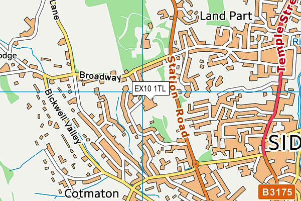 EX10 1TL map - OS VectorMap District (Ordnance Survey)