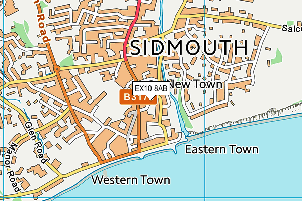 EX10 8AB map - OS VectorMap District (Ordnance Survey)