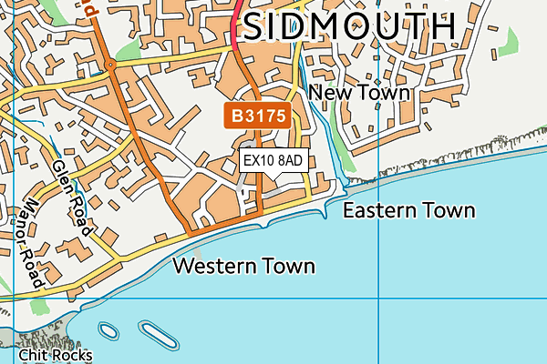 EX10 8AD map - OS VectorMap District (Ordnance Survey)