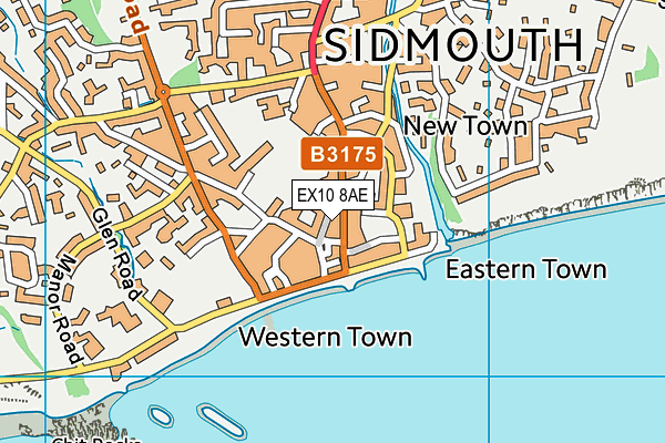 EX10 8AE map - OS VectorMap District (Ordnance Survey)