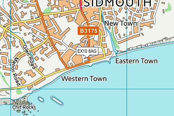 EX10 8AG map - OS VectorMap District (Ordnance Survey)