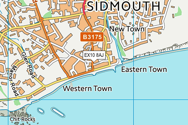 EX10 8AJ map - OS VectorMap District (Ordnance Survey)