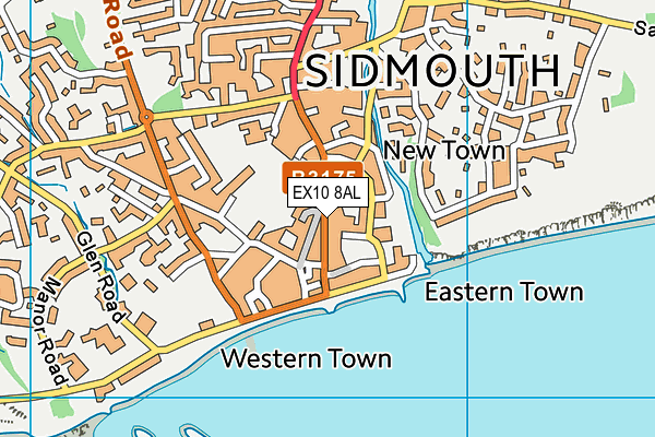 EX10 8AL map - OS VectorMap District (Ordnance Survey)