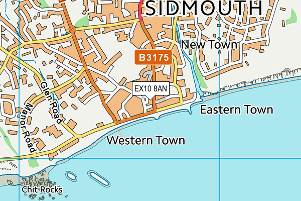 EX10 8AN map - OS VectorMap District (Ordnance Survey)