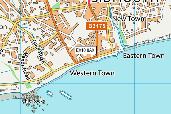 EX10 8AX map - OS VectorMap District (Ordnance Survey)