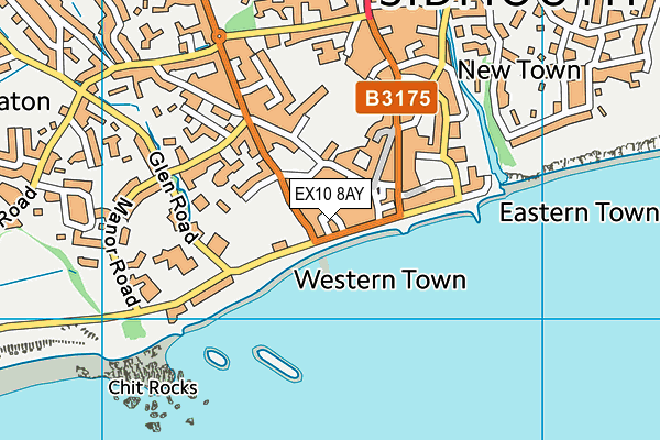 EX10 8AY map - OS VectorMap District (Ordnance Survey)