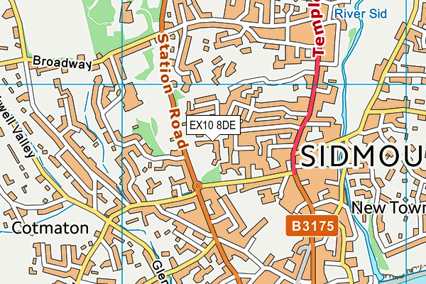 EX10 8DE map - OS VectorMap District (Ordnance Survey)