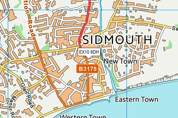 EX10 8DH map - OS VectorMap District (Ordnance Survey)