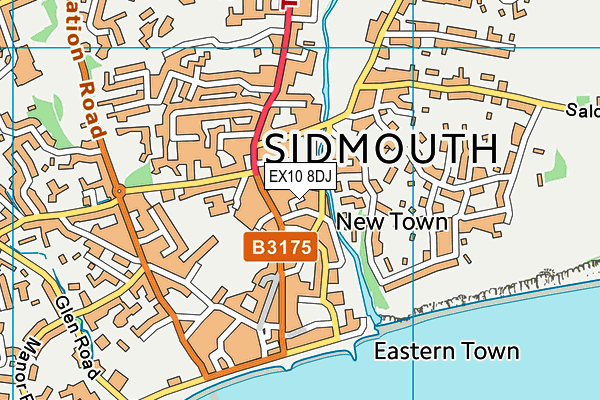 EX10 8DJ map - OS VectorMap District (Ordnance Survey)