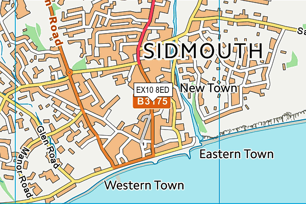 EX10 8ED map - OS VectorMap District (Ordnance Survey)